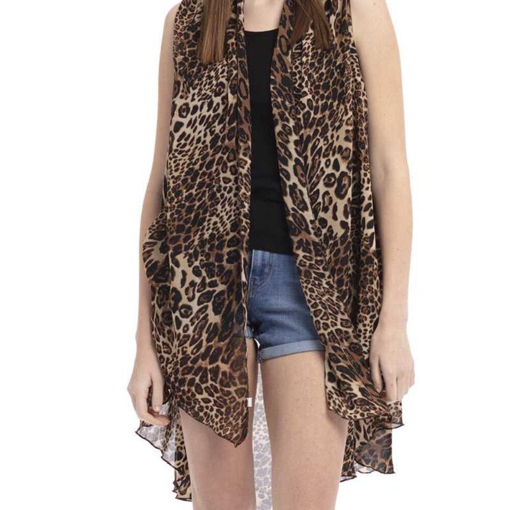Leopard Print Cover Up , Animal print Swimsuit Cover Women's Beach summer NWT - Picture 2 of 4